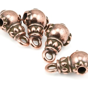 Antique Copper Guru Bead for Mala Bracelets and Meditation Jewelry - TierraCast Lotus Guru Copper Beads - Yoga Beads (P1757)
