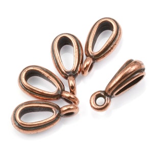 TierraCast NOUVEAU Pendant Bail Antique Copper Bail Findings Copper Necklace Bail for Pendants Tierra Cast Pewter PF363C image 1