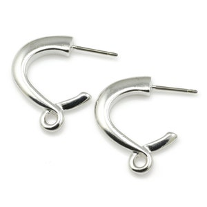 TierraCast CONTEMPO Post Earring Findings Bright Rhodium Earring Post Stud Ear Findings with Silver Color Finish PF199 image 1