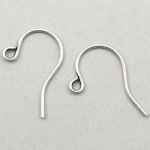 72 Pieces of Small Earring Wires - Dark ANTIQUE SILVER Earring Hooks - Plated Ear Findings Fishhook Fish Hook Delicate Ear Wires   #FB703