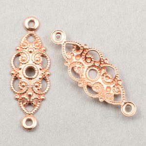 144 Piece Bulk Bag of 20mm Oval Filigree Link - COPPER Link Findings - Bright Copper Plated Romantic Vintage Style Filigree Connector #FB880