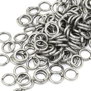 144 18 gauge 6mm Dark Antique Silver Plated Jump Ring Findings 6mm Jumprings Open Jump Ring Jewelry Findings for Jewelry Making PS169 image 1