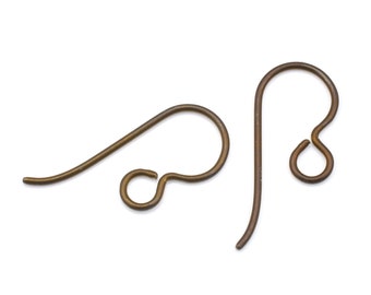 50 Dark Brown Niobium Ear Wires French Hooks Earring Wire Findings Hypoallergenic by TierraCast BULK BAG  (PH37)