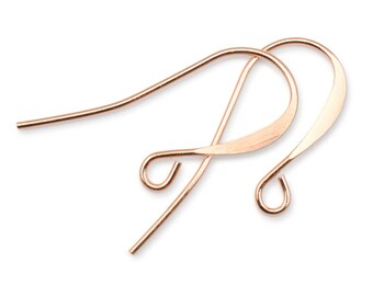 48 Copper Earring Wires - Tall French Hooks - Plated Bright Copper Ear Findings - Copper Jewelry Supplies (FB1)