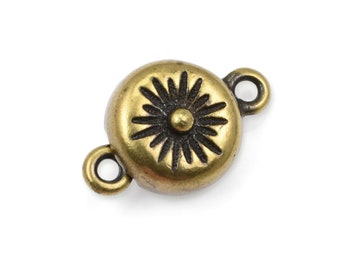 11mm Antique Brass Magnetic Clasp - TierraCast Starburst Clasp from the Celestial Collection - Bracelet Clasp Findings Bronze (P1785)