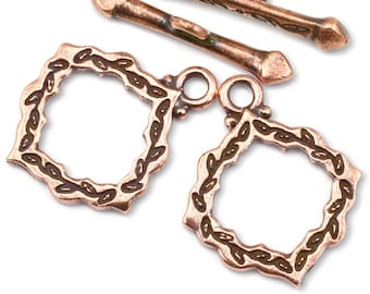 TierraCast Cathedral Toggle Clasp Findings - Antique Copper Toggle Findings Closure - Medium Toggle (P2585)