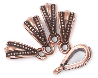 Necklace Bails - Antique Copper Bails - TierraCast ROYAL BAIL - Pendant Bail Findings - Copper Findings (PF363B)