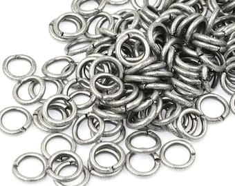 144 - 18 gauge 6mm Dark Antique Silver Plated Jump Ring Findings - 6mm Jumprings Open Jump Ring Jewelry Findings for Jewelry Making (PS169)