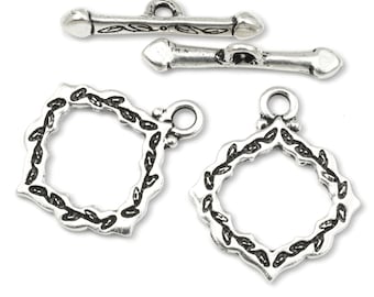 TierraCast Cathedral Toggle Clasp Findings - Antique Silver Toggle Findings Closure - Medium Toggle (P2582)