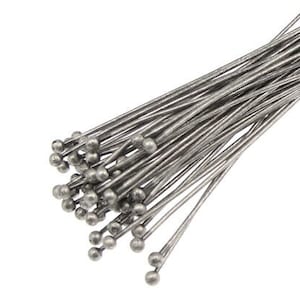 48 3インチ アンティークシルバー ボールピン - ダークシルバーメッキ マットボールヘッドピン 21ゲージ 21g 3インチ ボールピン ヘッドピン金具