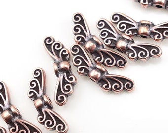 Antique Copper Beads Copper Wing Beads TierraCast Fairy Wing Beads for Jewelry Making Copper Angel Wing Beads Tierra Cast Pewter  (P21)
