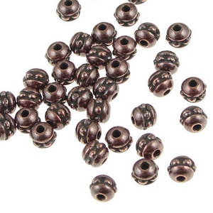 50 Copper Beads 3mm 8/0 Beaded Seed Beads TierraCast Antique Copper Spacers Heishi Beads Dark Copper PS357 image 1
