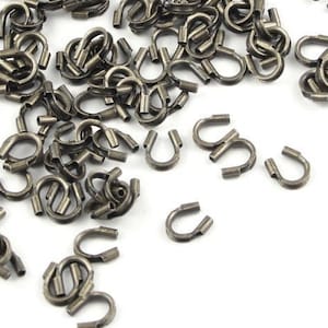 72 Antique Brass Wire Guards Wire Guardians Protector Findings for up to .019 Inch Wire (FSAB4)
