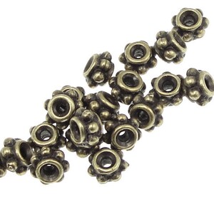 Brass Beads 5mm Beaded Bali Style Spacers Antique Brass Beads Brass Spacer Beads TierraCast Pewter Brass Oxide Bali Beads PS383 image 2