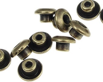 10 TierraCast Classic Peg BeadAligners for European Style Beads - Antique Brass - Classic 7mm BeadAligner, 4mm Peg (PS312)