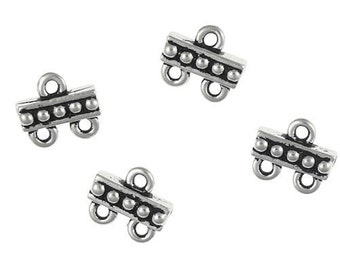 Antique Silver Plated 2 to 1 Links - Silver Chandelier Earring or Multistrand Bracelet Findings TierraCast Pewter by Passion Fashion (PF459)