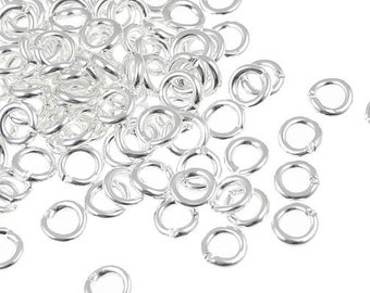 100 Silver Jump Rings 4mm 19 Gauge Plated Silver Jumprings - Silver Findings Open Jump Ring Findings (FS75)