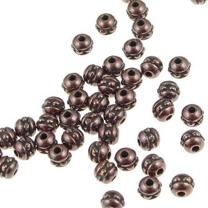 500 Copper Beads Copper Seed Beads 3mm 8/0 TierraCast Beaded Seed Beads Antique Copper Spacers Heishi Beads Dark Copper BULK BAG (PS357)