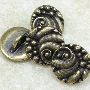 12mm Antique Brass Button Finding TierraCast Czech Round Button Clasp Finding Bronze Findings for Leather Jewelry 4 or More Pieces P1495 image 1