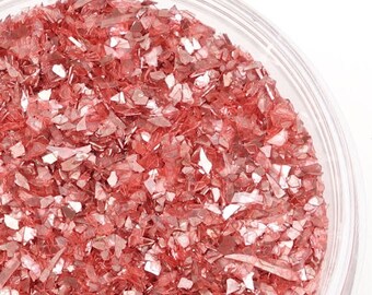 SALMON PINK Glass Glitter by Ice Resin .25 oz Jar of German Glass Glitter in Rose Peach Rosepeach Rose Pink  by Ranger Ink