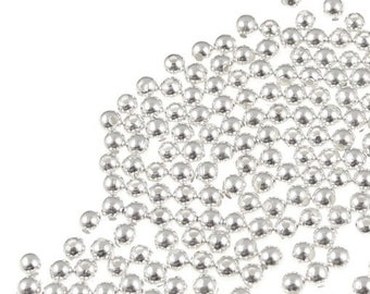 250 2mm Round Silver Beads Silver Plated Rounds Silver Ball Beads Spacer Beads - Tiny Little Silver Spacer Beads (FS87)