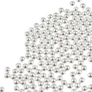 250 2mm Round Silver Beads Silver Plated Rounds Silver Ball Beads Spacer Beads - Tiny Little Silver Spacer Beads (FS87)