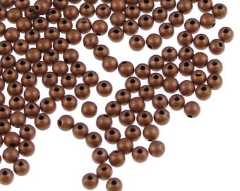1000 Copper 2mm Beads Aged Antique Copper Round Beads Solid Copper Ball Beads Dark Copper Metal Beads (FSAC1)