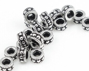 Antique Silver Beads 6mm Rococo Square TierraCast Beads Silver Bali Beads Heishi Beads Spacer Beads Bulk Beads Jewelry Beads PS71