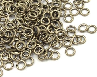 100 Brass Jumprings 4mm Open Antique Brass Jump Rings Aged Brass Bronze Jumpring Findings 20 Gauge 20 g   (FSAB45)