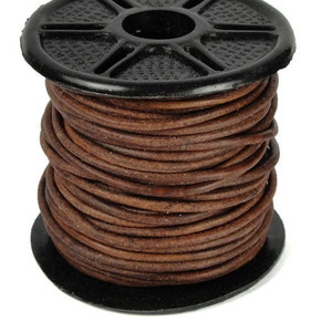 1.5mm Leather Cord 10 Meter Spool Red Brown Leather Lace Natural Dye Leather Cord Wrap Bracelet Supplies image 1