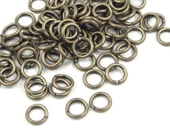 100 Jumprings 5mm 19 Gauge Antique Brass Jumpring Findings - Aged Solid Brass Jump Rings 19 g 19g (FSAB46)