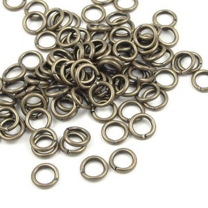 100 Jumprings 5mm 19 Gauge Antique Brass Jumpring Findings Aged Solid Brass Jump Rings 19 g 19g FSAB46 image 1