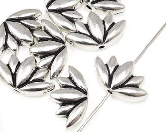 Antique Silver Lotus Beads Silver Lotus Flower Beads by TierraCast - Yoga Beads for Meditation Jewelry Silver Beads for Jewelry Making P2443