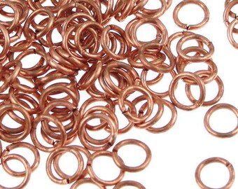 100 5mm Solid Copper Open Jumprings 20 Gauge - Solid Copper Jump Ring Findings - Bright Copper (FSC43)