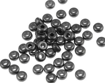 50 3mm Disk Beads - Black Oxide Gunmetal Gun Metal Washer Beads - TierraCast Heishi Spacer Beads (PS269)