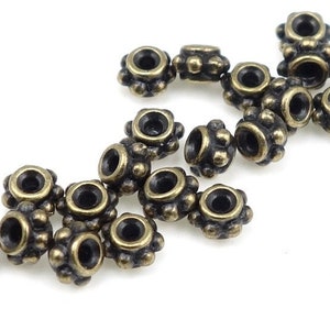 Brass Beads 5mm Beaded Bali Style Spacers Antique Brass Beads Brass Spacer Beads TierraCast Pewter Brass Oxide Bali Beads PS383 image 1