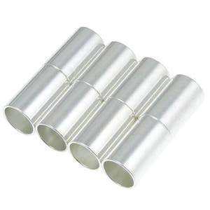4 Sets Magnetic Kumihimo Clasps - Silver Plated 6mm Inner Diameter Kumihimo or Leather End Caps Supplies Cord End (KH48)