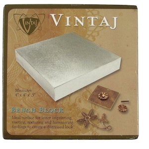 VINTAJ BENCH BLOCK - 4&quot; x 4&quot; x 1/2&quot; Steel Block Tool - Base for Stamping, Riveting, Wire Working, Etc