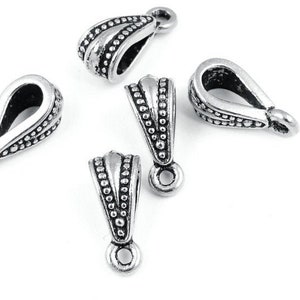 Necklace Bails - Antique Silver Bail Findings - TierraCast Pewter ROYAL BAIL - Pendant Bail 13mm Tall (PF49)