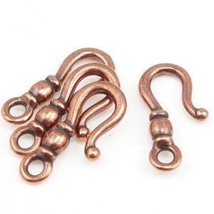 TierraCast CLASSIC HOOK Antique Copper Clasp Findings Hook Clasp Necklace Findings Bracelet Findings 19mm Basic Clasp Hook PF405 image 1