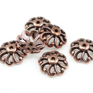 12mm Antique Copper Bead Caps Copper Beadcaps TierraCast Scalloped Caps Large Bead Caps for Jewelry Making Oxidized Copper Finish (PC181)