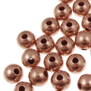 100 Solid Copper Beads 8mm Round Copper Ball Beads Raw Copper Bright Copper Metal Beads BULK BAG (FSC15)