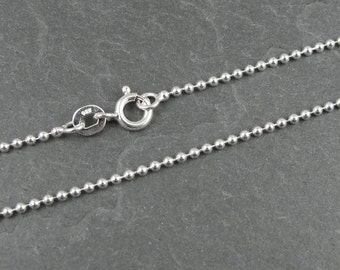 50 pcs 18" Sterling Silver 1.2mm BALL BEAD CHAINS BEST! 