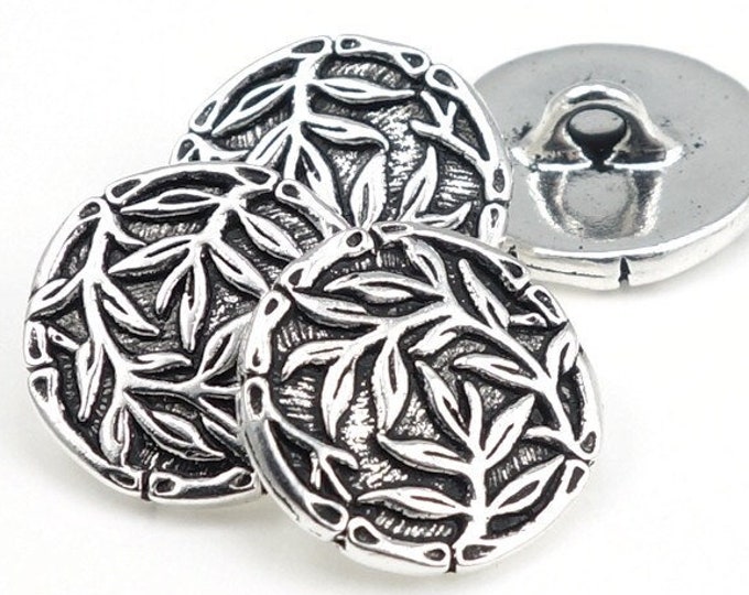 Tierracast Bamboo Button Findings Antique Silver Button Clasp Findings ...