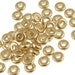 50 Gold Beads 4mm Disk Beads TierraCast Flat Disk Washer Beads Gold Heishi Spacer Beads (PS272)
