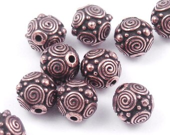 Celtic Beads Antique Copper Beads 9mm X 7mm Tierracast Endless Beads Celtic  Knotwork Eternity Beads P818 