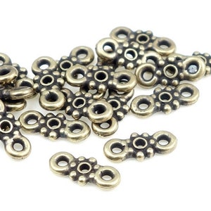 Two Loop Links TierraCast 5mm Links Brass Oxide Antique Brass Beads Bali Beads Loop Heishi Bronze Beads Flat Daisy Spacer Links PAS21 image 1