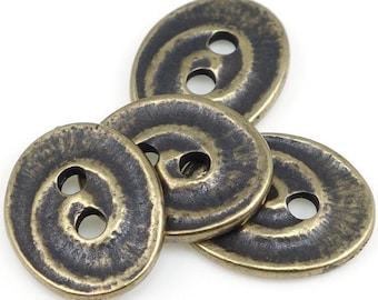 Antique Brass Button Findings TierraCast SWIRL Button Clasp Findings Leather Jewelry Supplies Metal Buttons Bronze Buttons (PF793)