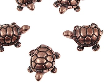 Turtle Beads for Jewelry Making Antique Copper Beads TierraCast Beads Copper Jewelry Supplies Jewelry Beads Animal Beads (P1000)