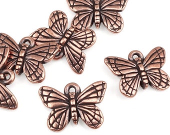 Antique Copper Charms Copper Butterfly Charms TierraCast MONARCH Charms Monarch Butterfly Insect Bug Double-Sided Jewelry Charms Summer P552